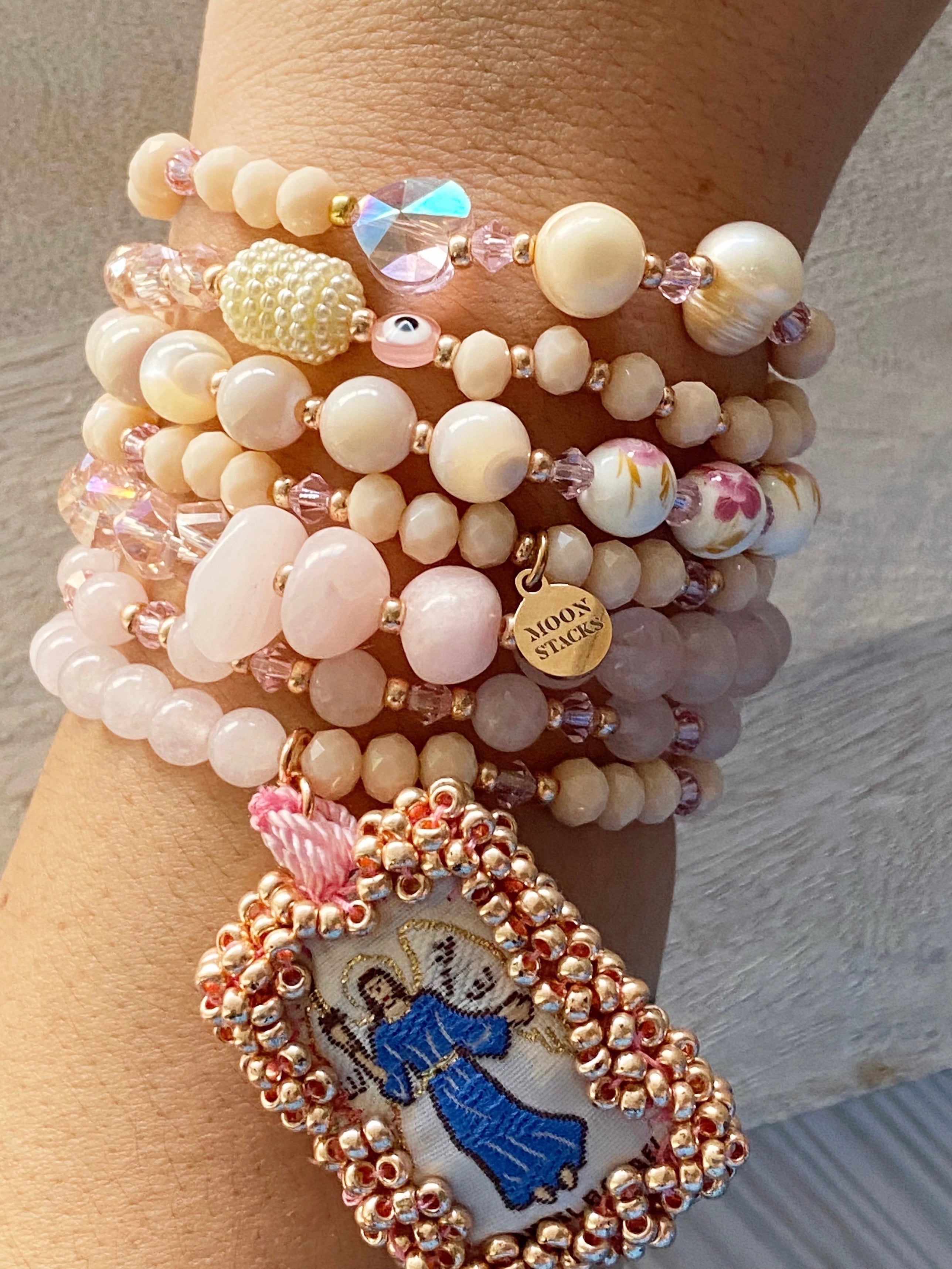 Archangel Raphael Escapulario Bracelet Stack