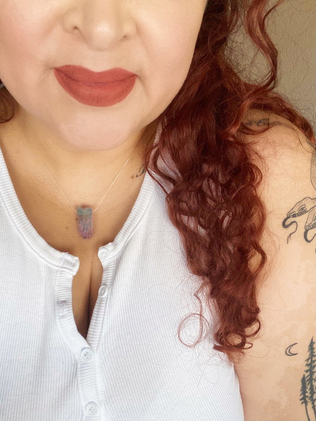 The Gigi Quartz Necklace-Blue & Pink