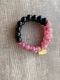 Scorpio Unisex Onyx & Cherry Quartz Beaded Bracelet