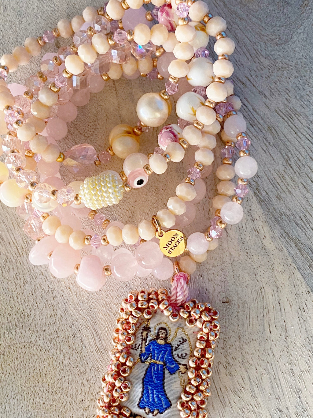 Archangel Raphael Escapulario Bracelet Stack