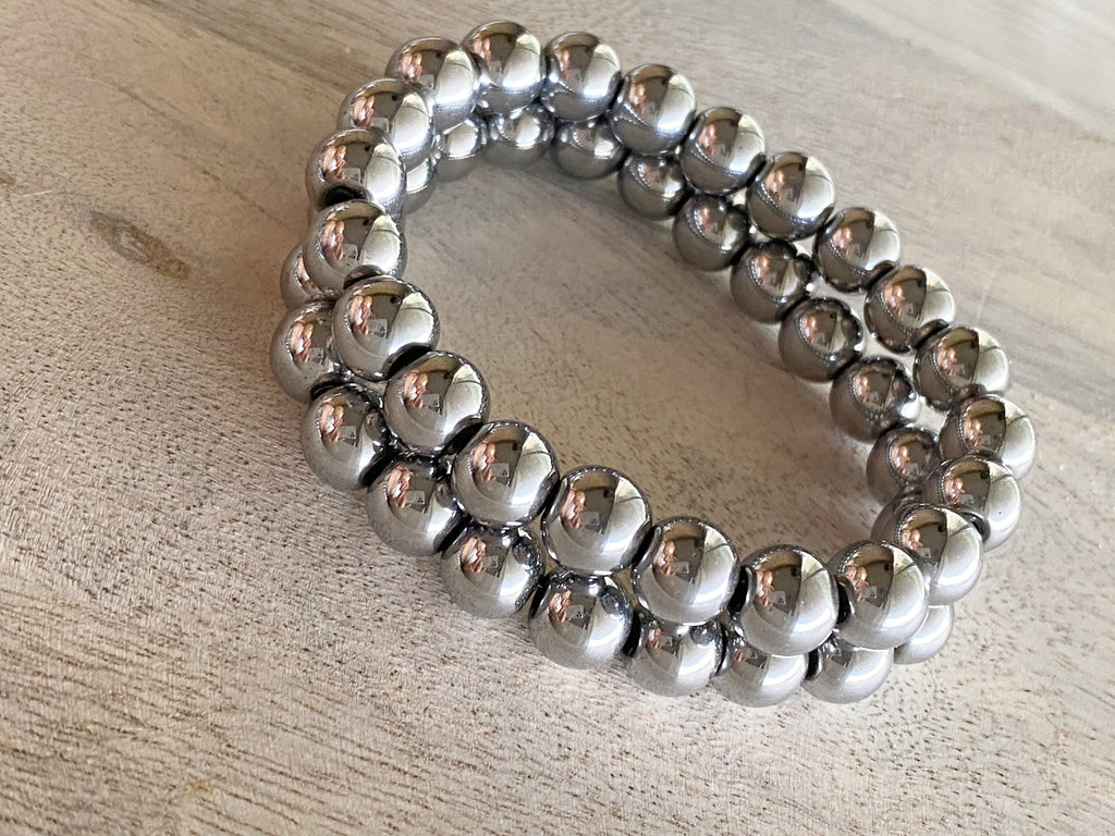 Hematite Single Beaded Bracelet