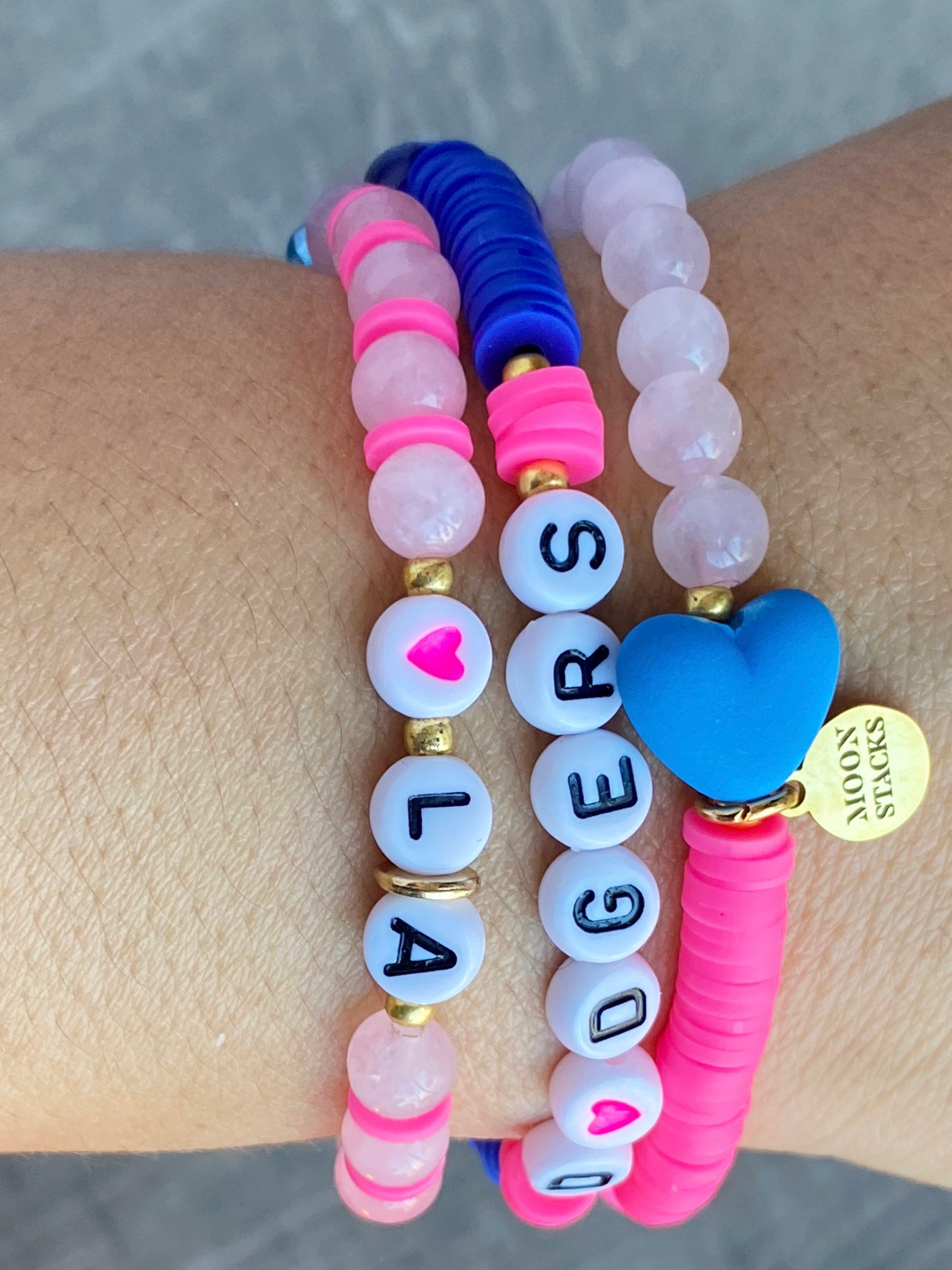 Dodgers Inspired Beaded Bracelet Stack