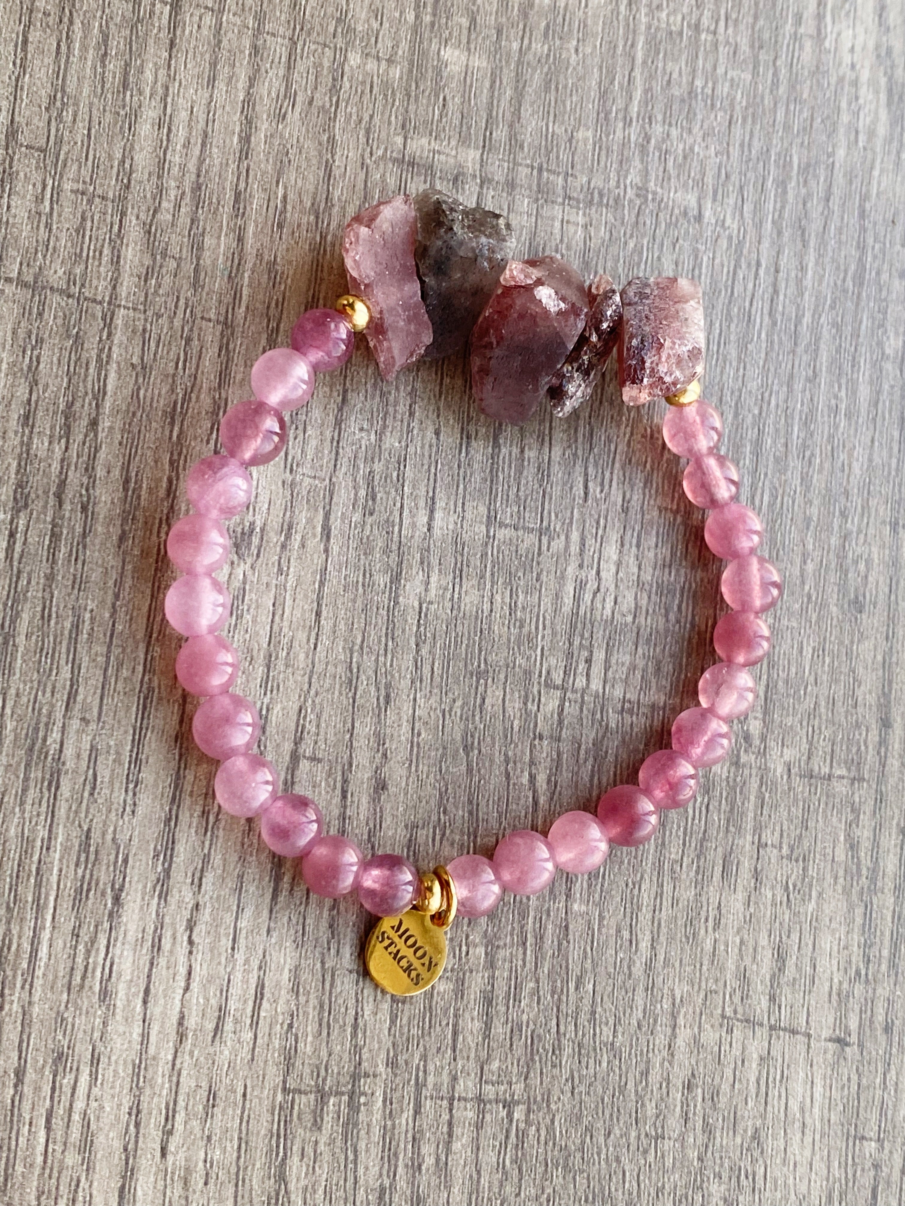 Cherry Quartz Beaded Bracelet