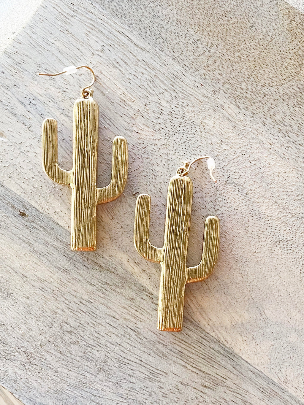 Golden Cactus Western Earrings