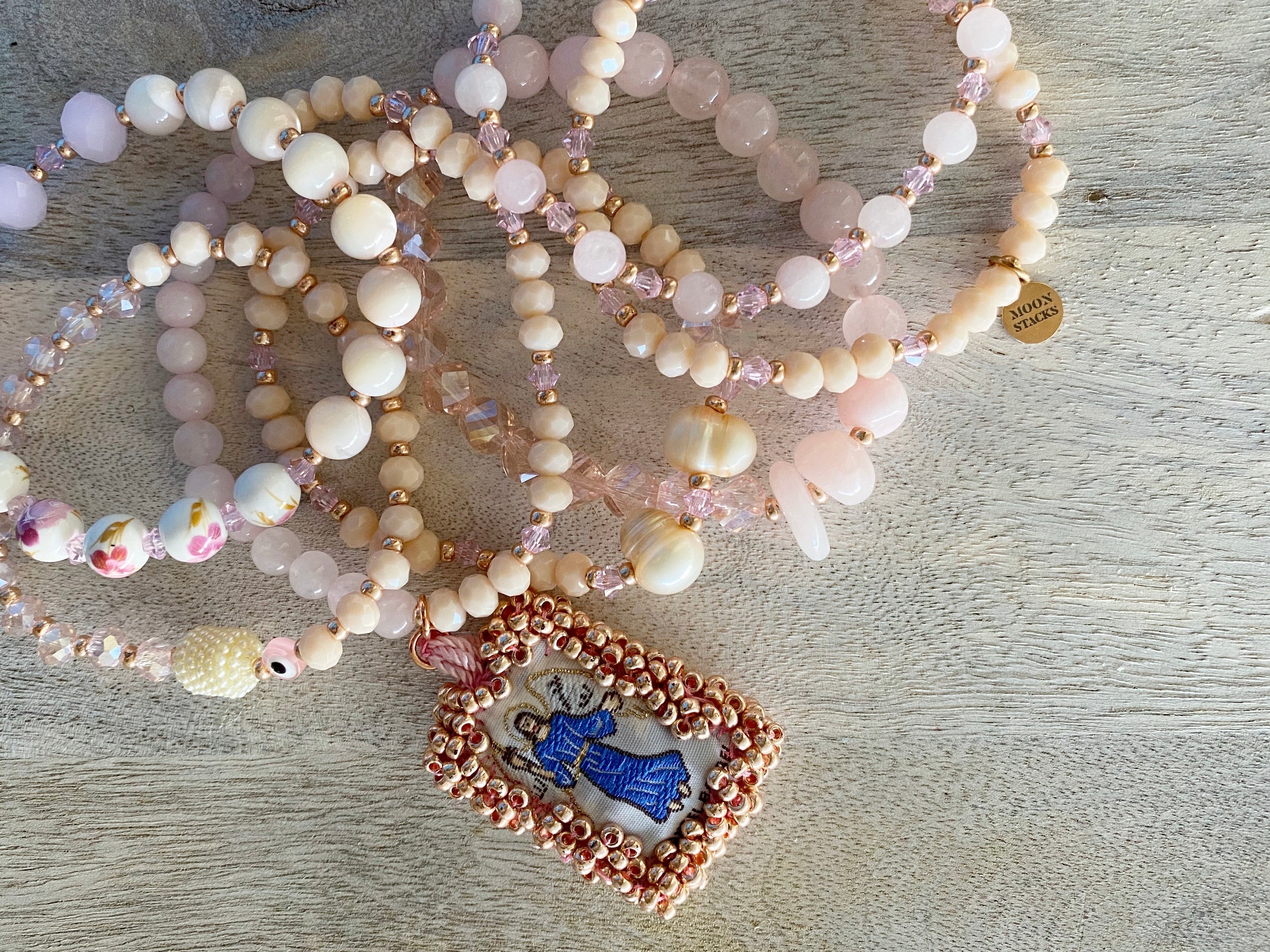 Archangel Raphael Escapulario Bracelet Stack