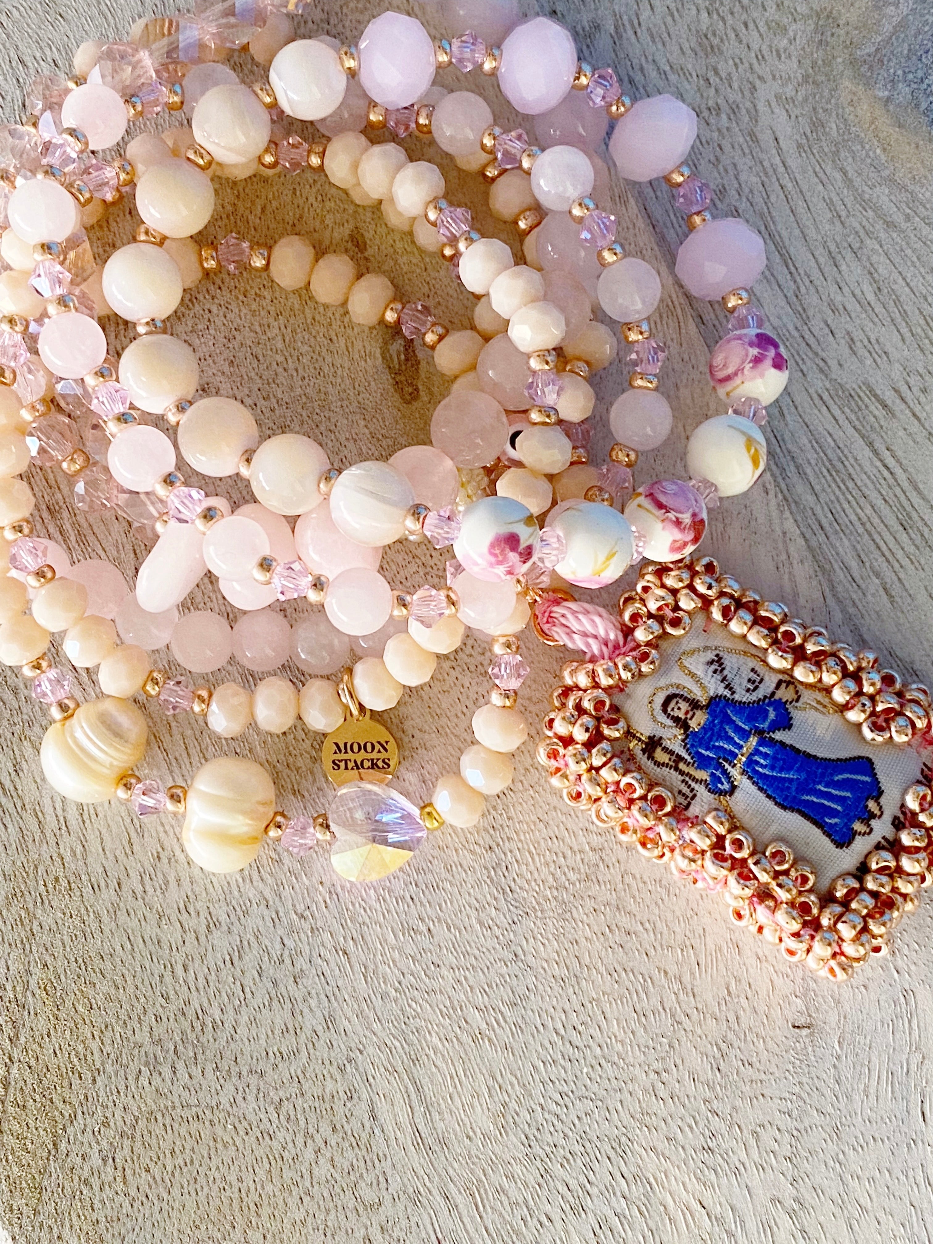 Archangel Raphael Escapulario Bracelet Stack