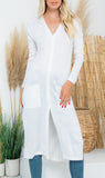 Free Falling Long Cardigan White