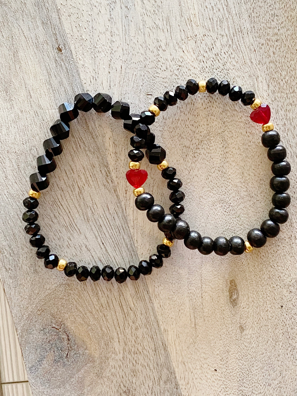 Black Escapulario Bracelet Stack