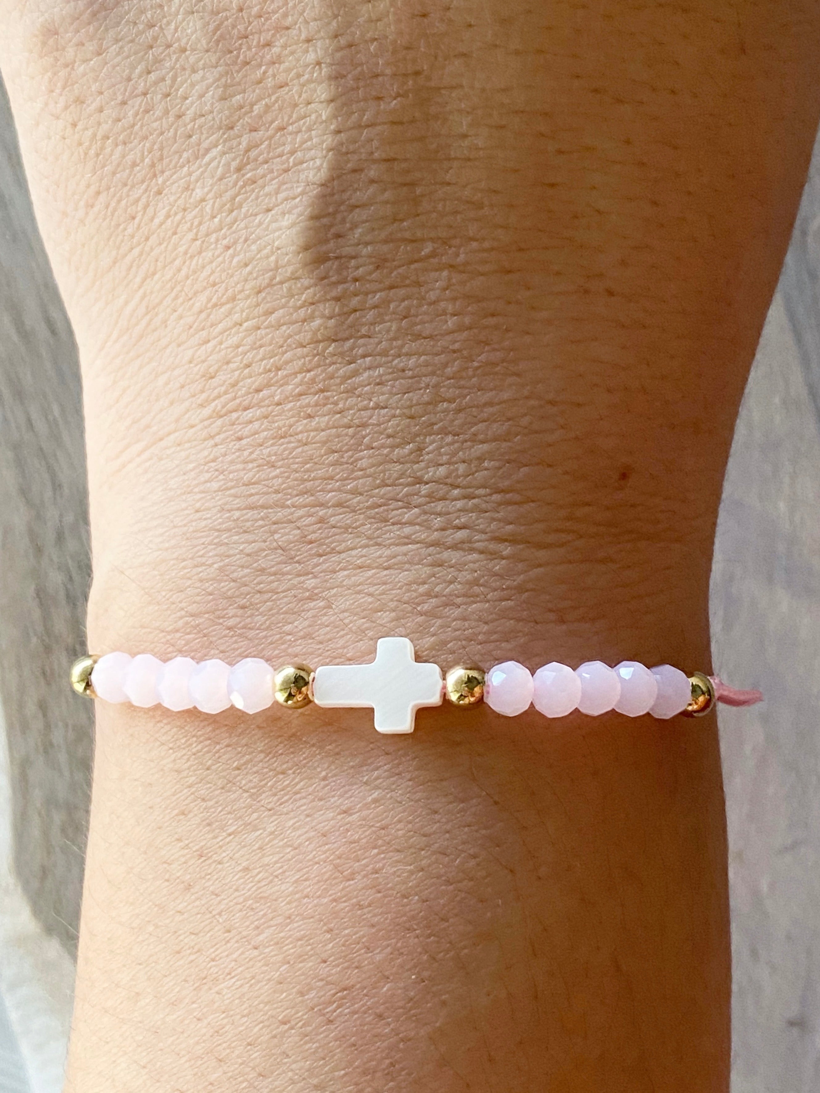 Cross String Bracelet (Pink)