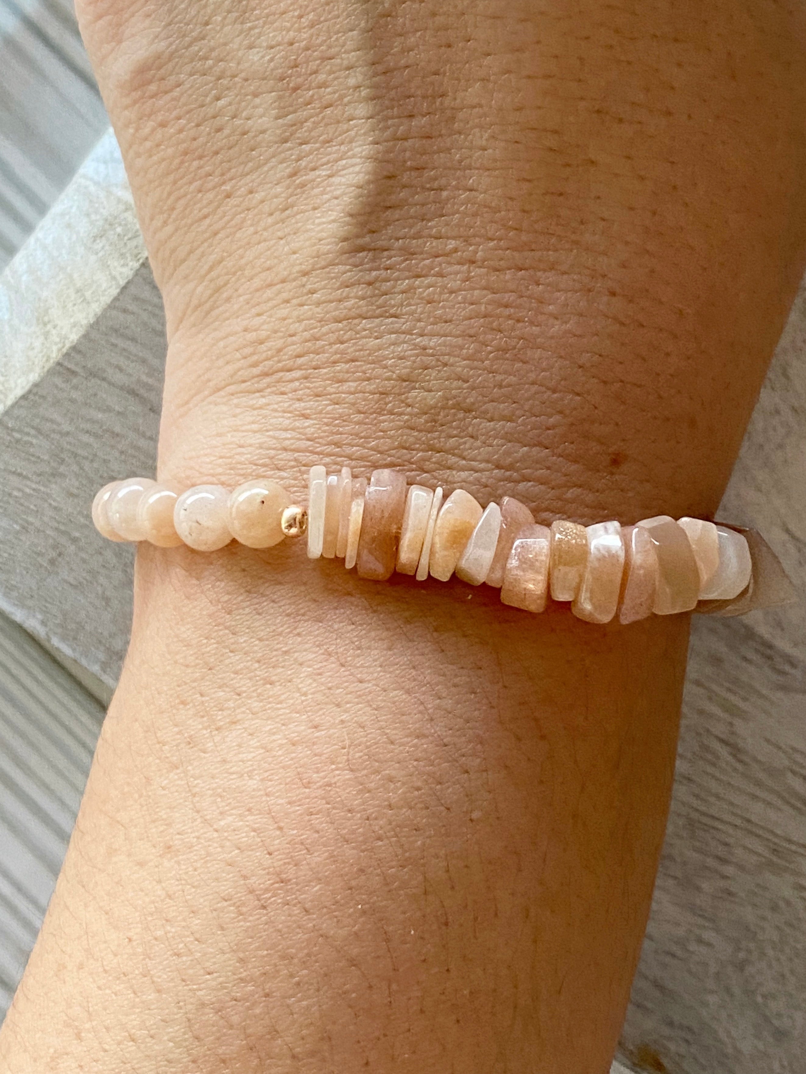Sunstone Single Beaded Bracelet