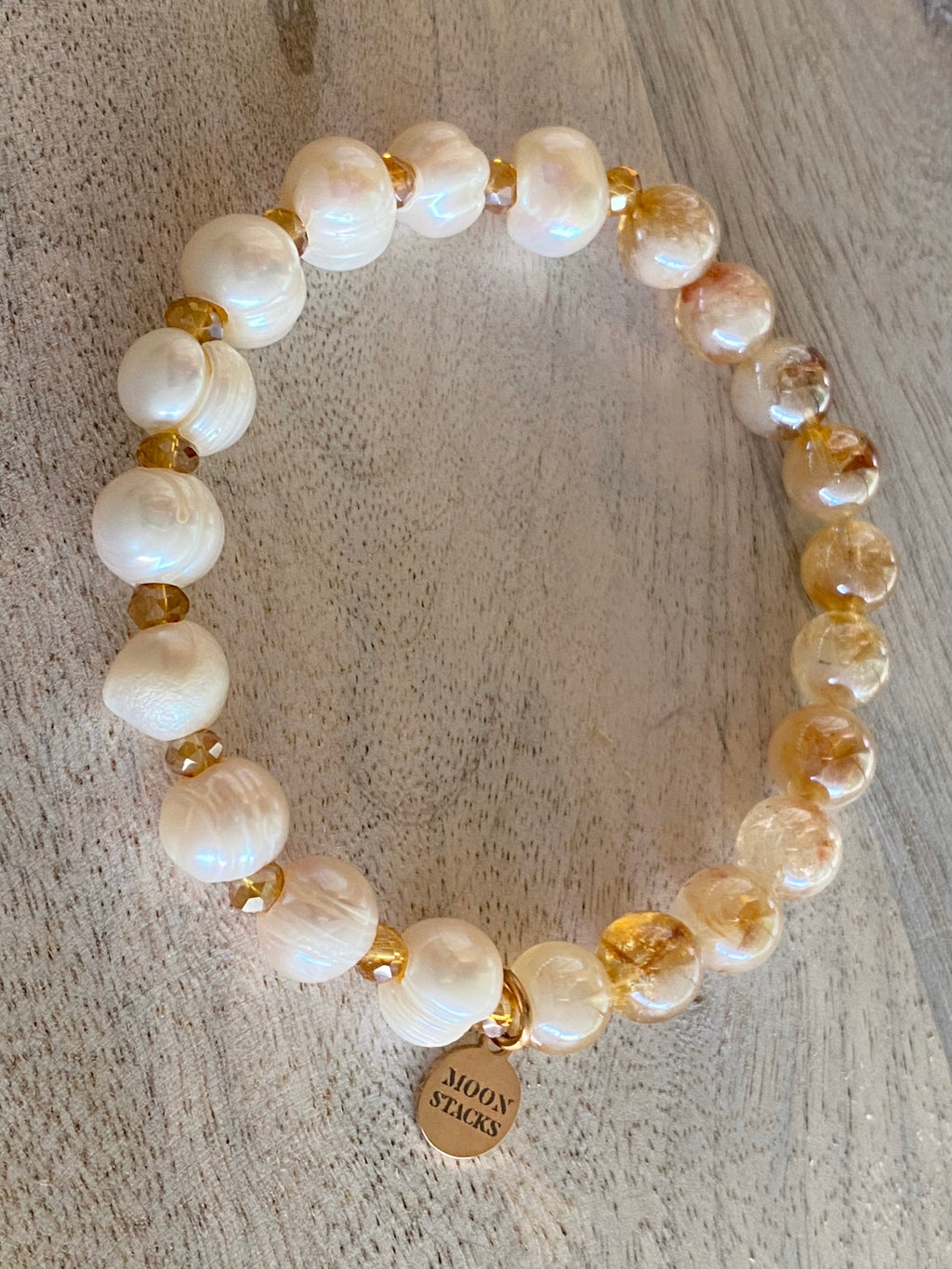 Bliss Citrine & Pearls Single Bracelet