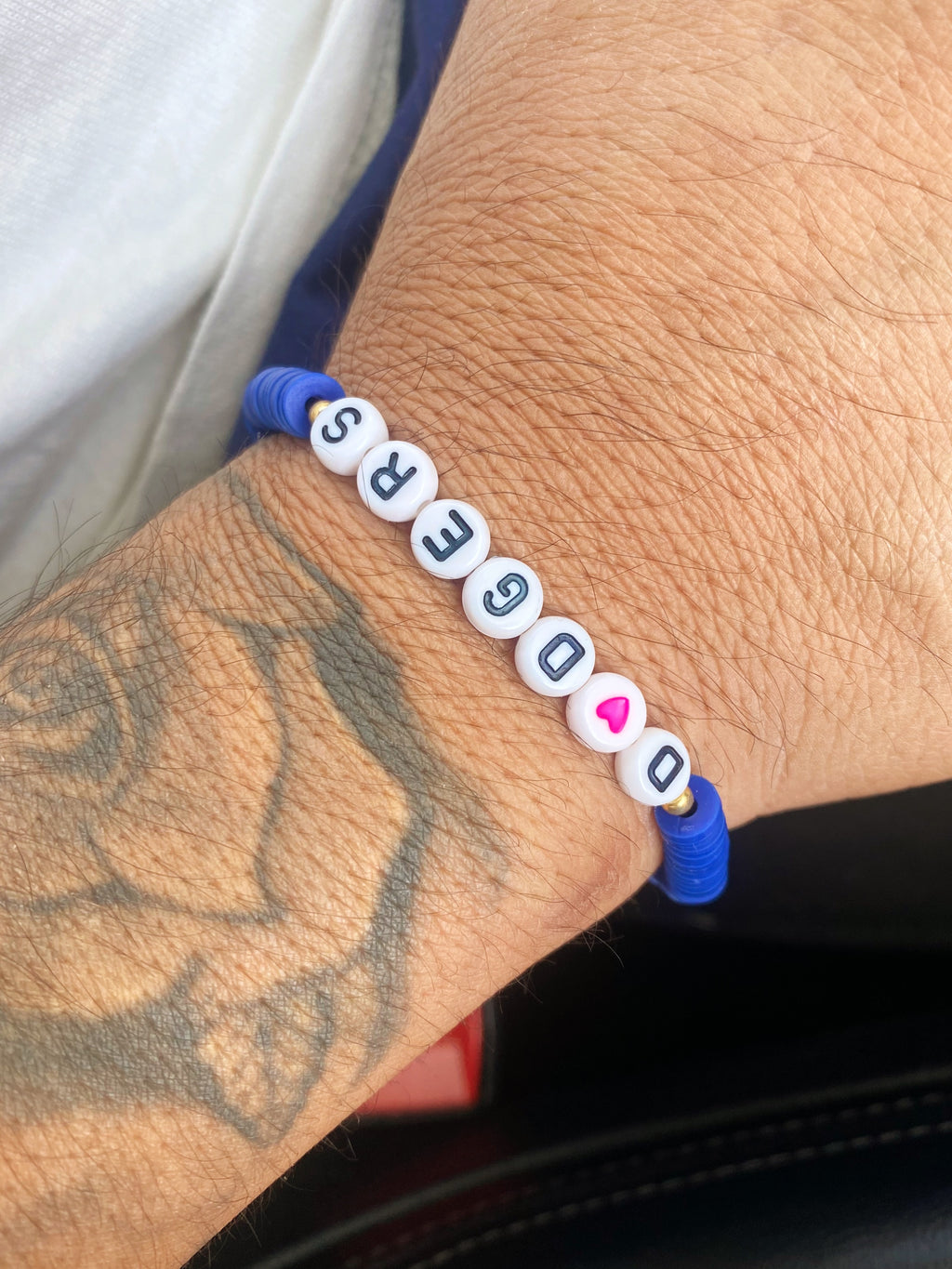 Dodgers Inspired Beaded Bracelet