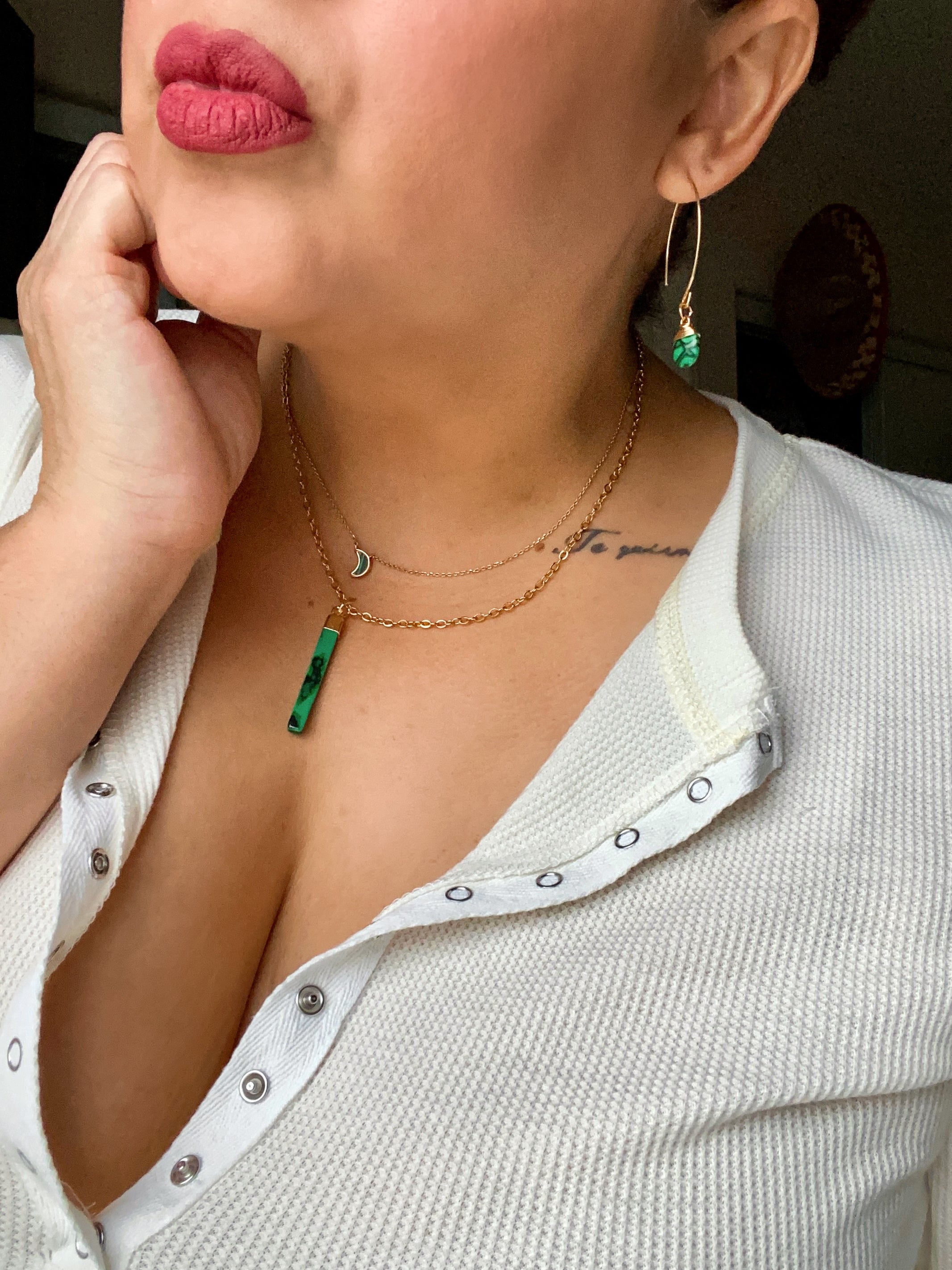 Mars Malachite Earrings