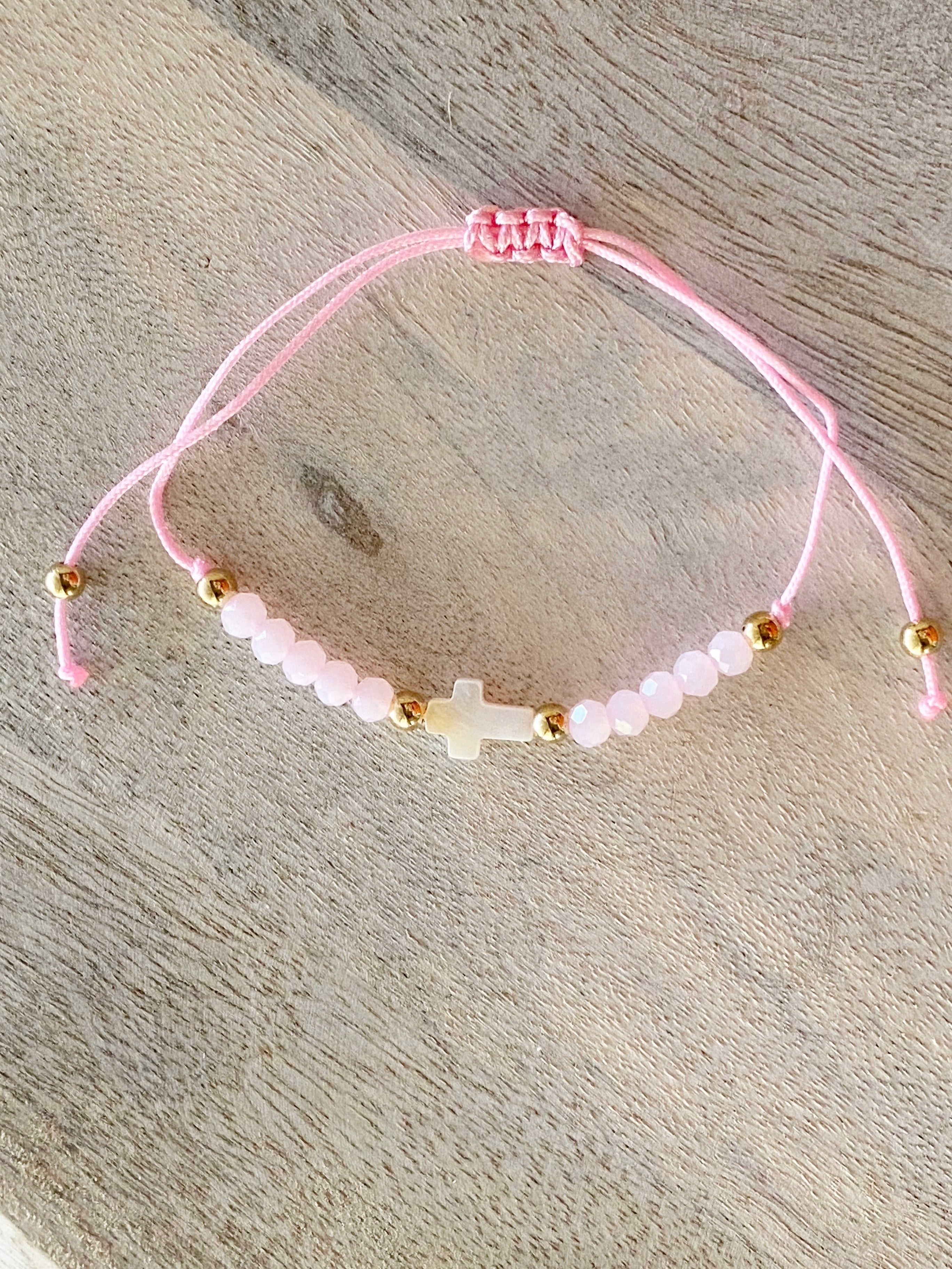 Cross String Bracelet (Pink)