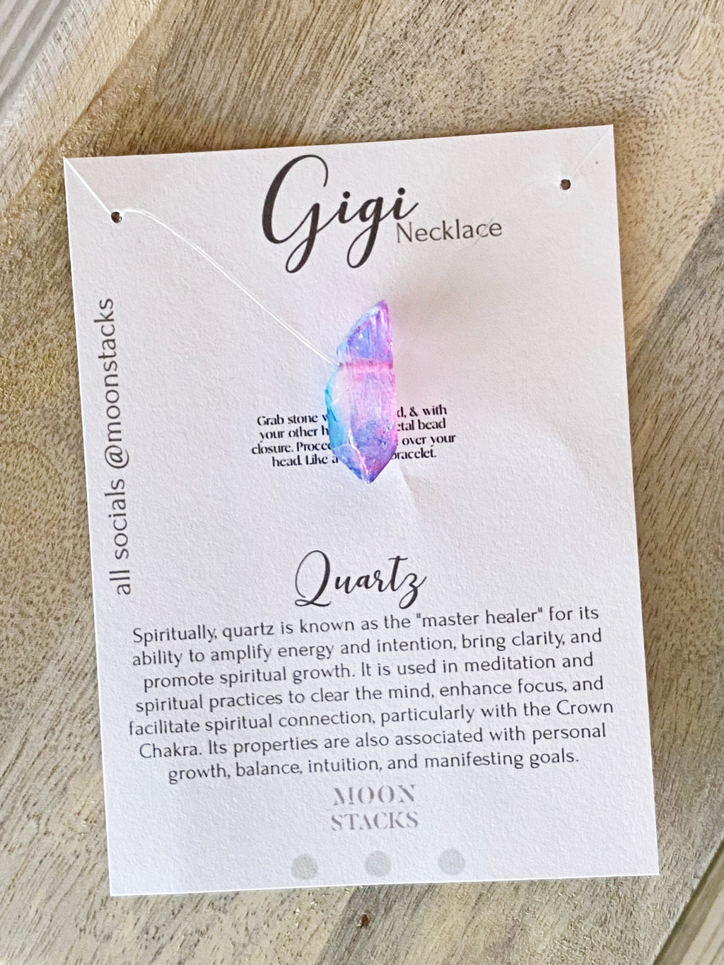 The Gigi Quartz Necklace-Blue & Pink
