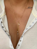 Butterfly Kisses Rose Quartz Lariat Necklace