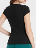 Lolita Ribbed Fabric Top Black