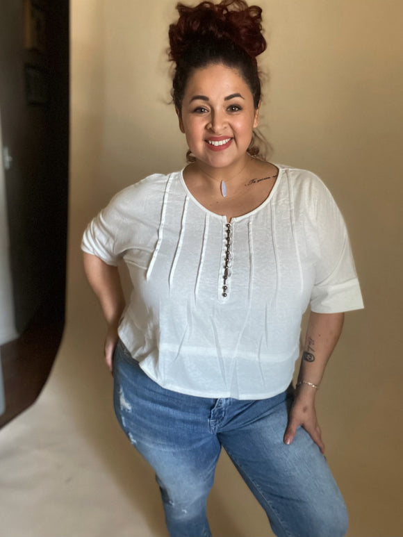 Basically Comfy & Cute Top Off White