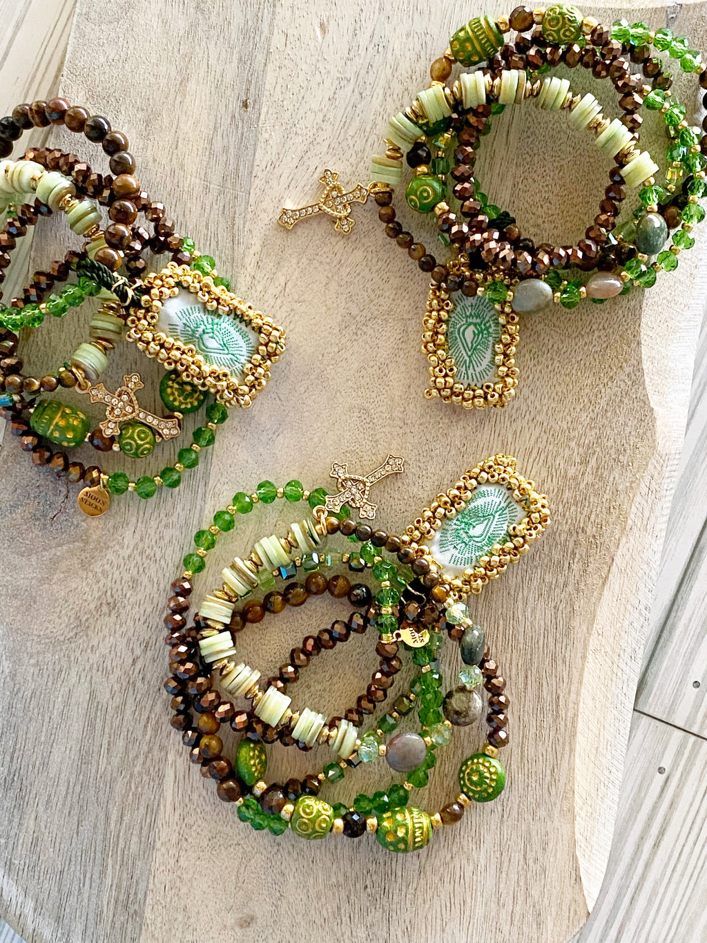 Sacred Heart Escapulario Bracelet Stack