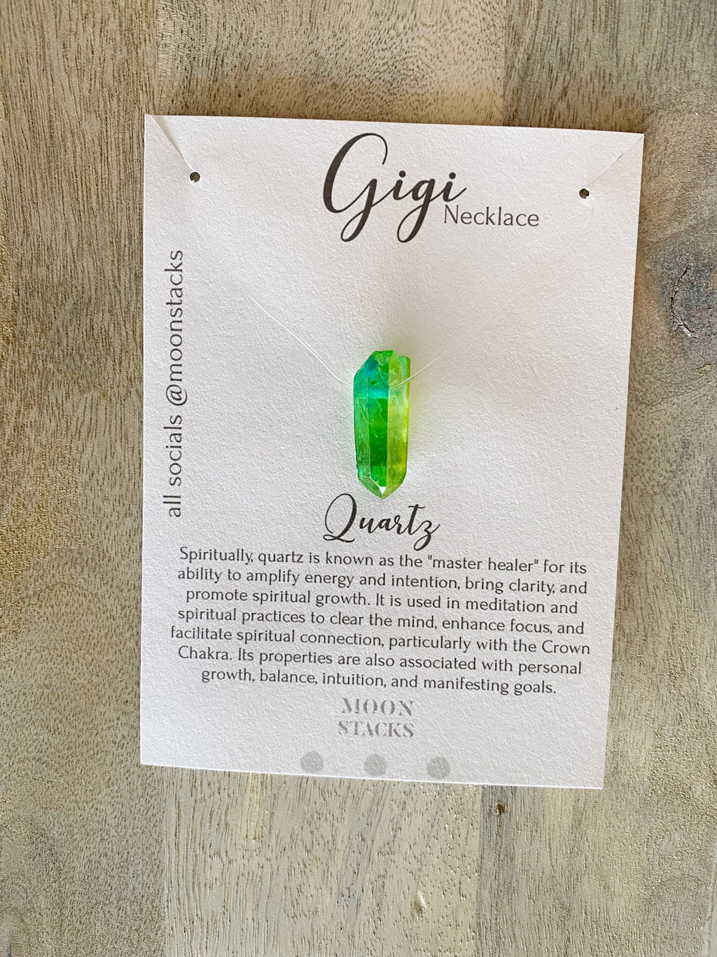 The Gigi Quartz Necklace-Green