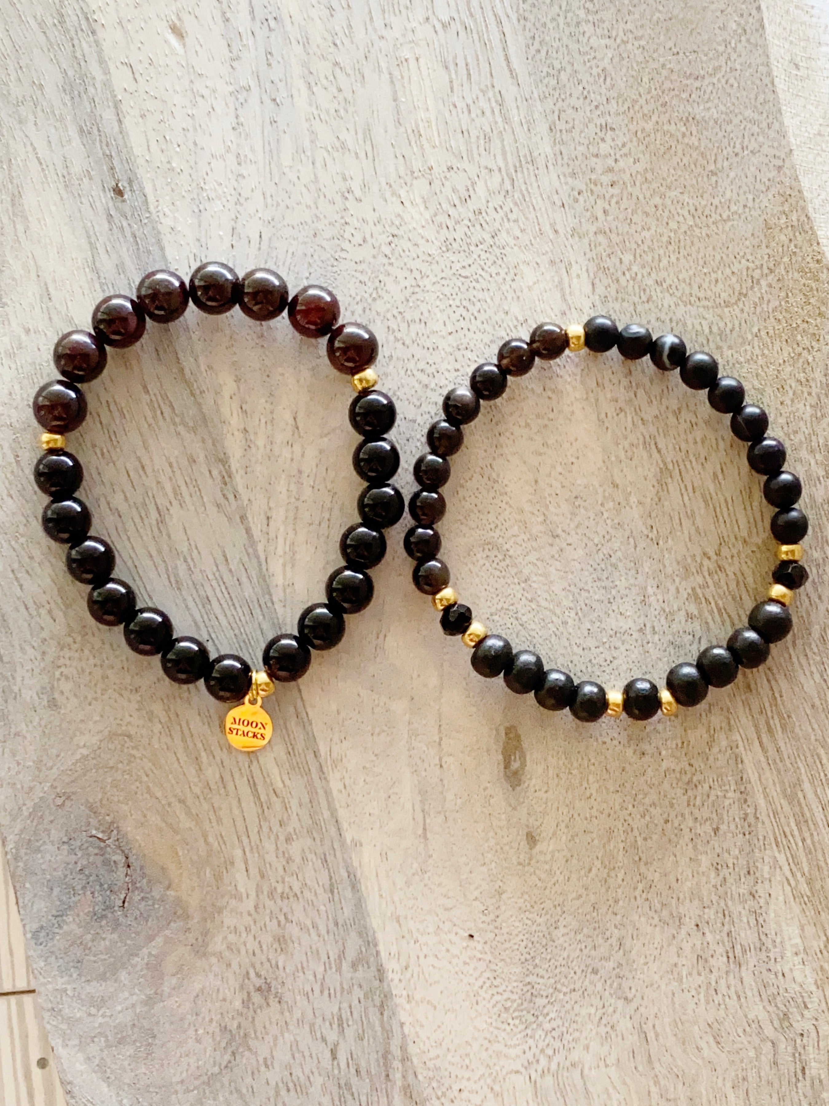 Black Escapulario Bracelet Stack