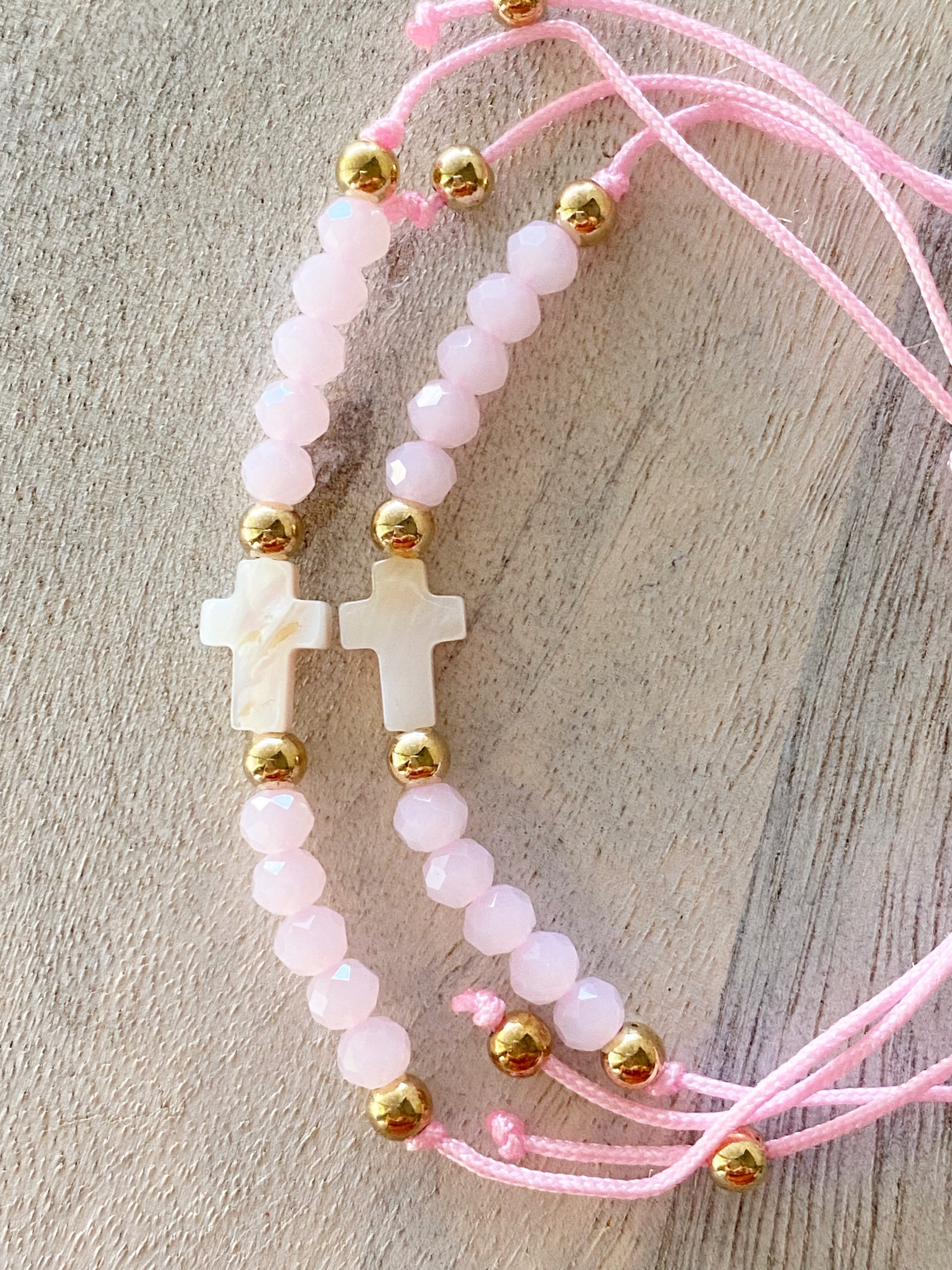 Cross String Bracelet (Pink)