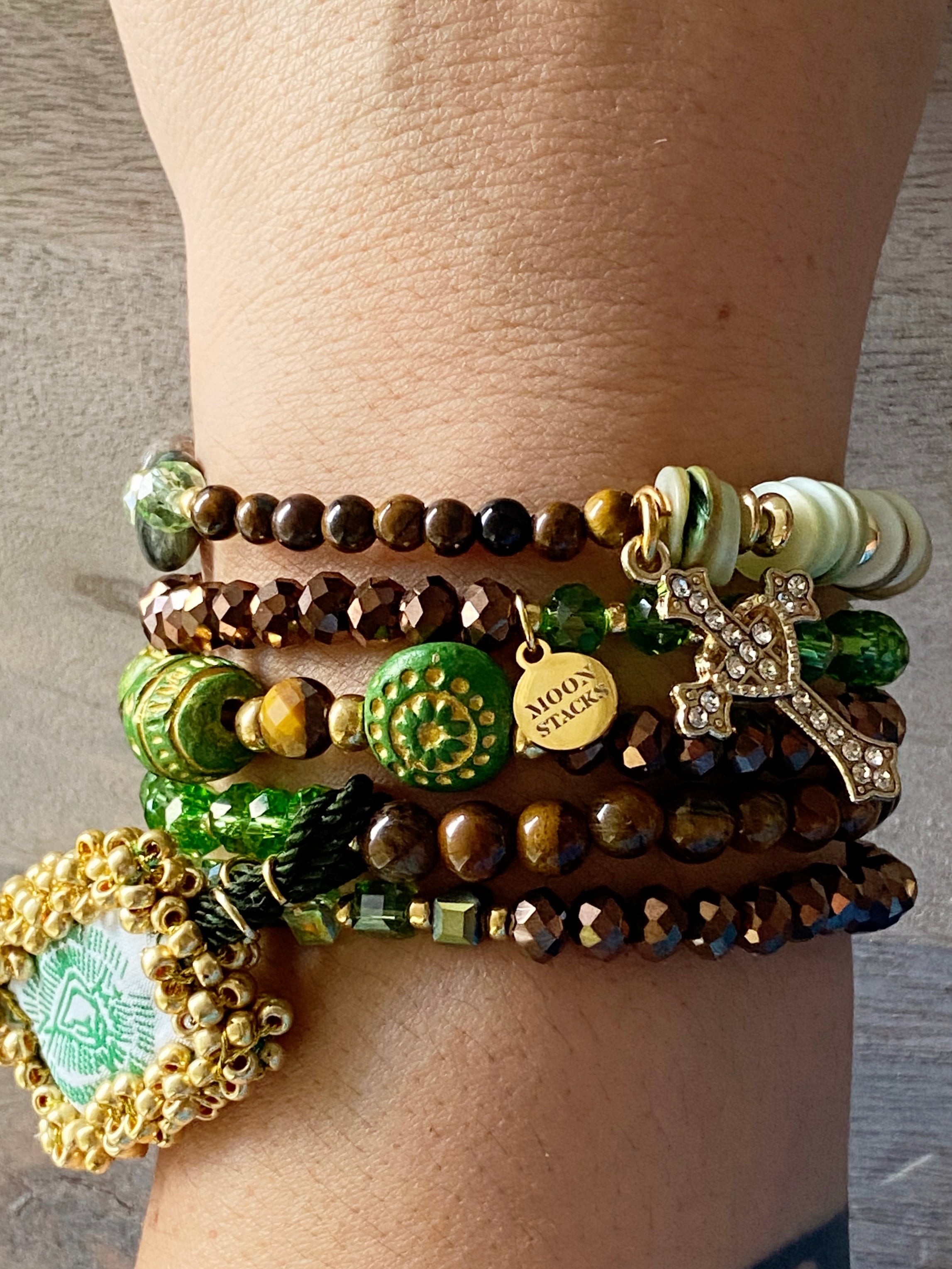 Sacred Heart Escapulario Bracelet Stack