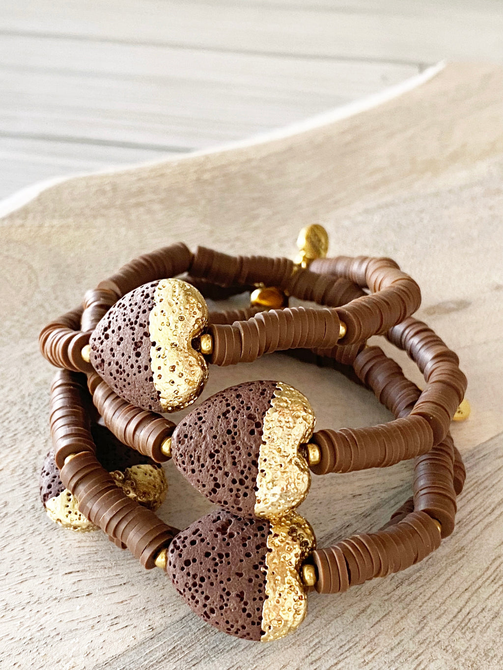 Heart Of Gold Single Beaded Bracelet