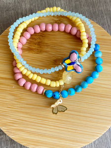 Annabella Butterfly Beaded Bracelet Stack