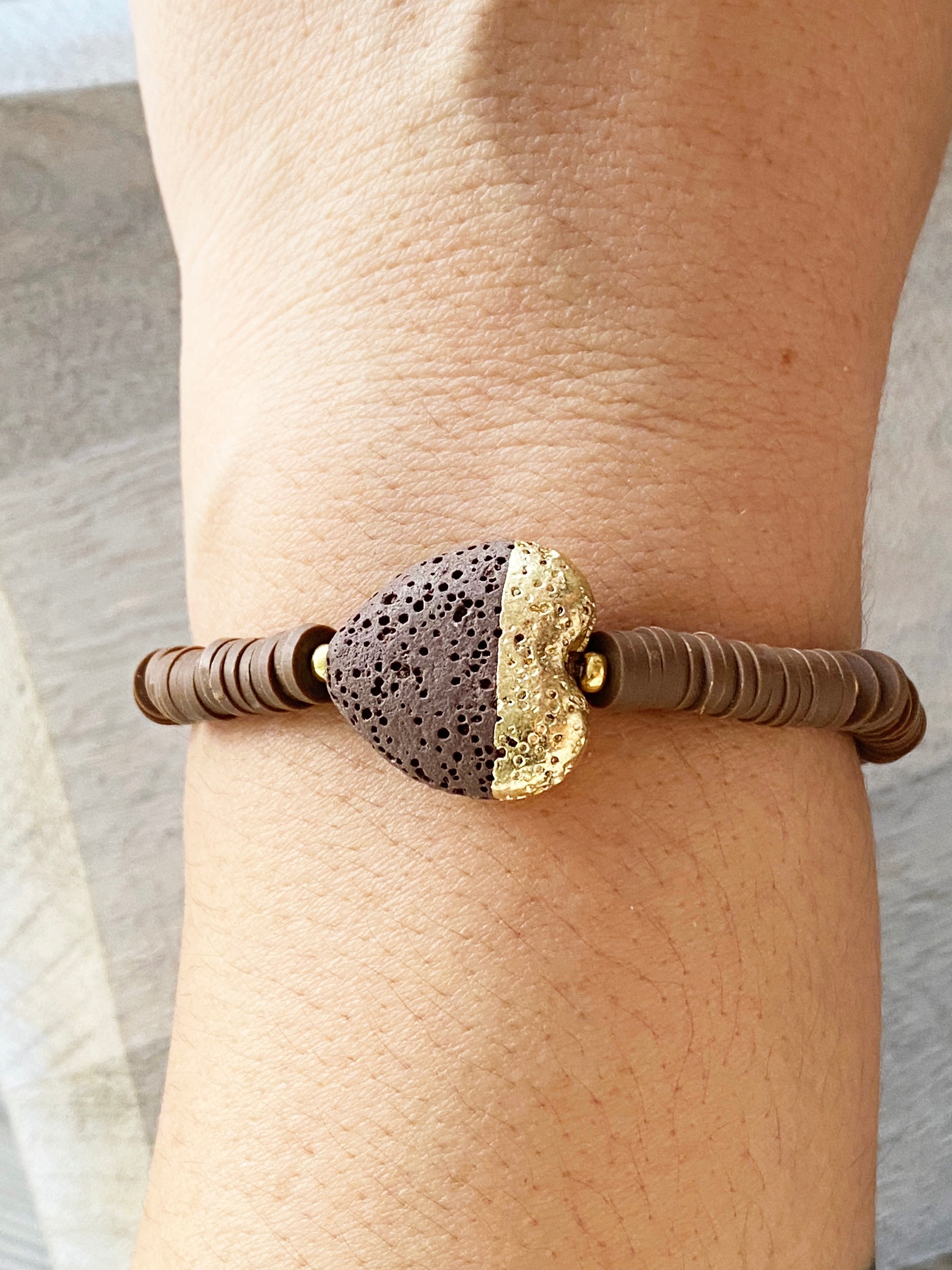 Heart Of Gold Single Beaded Bracelet