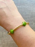 Green Clover Dainty Bead Bracelet