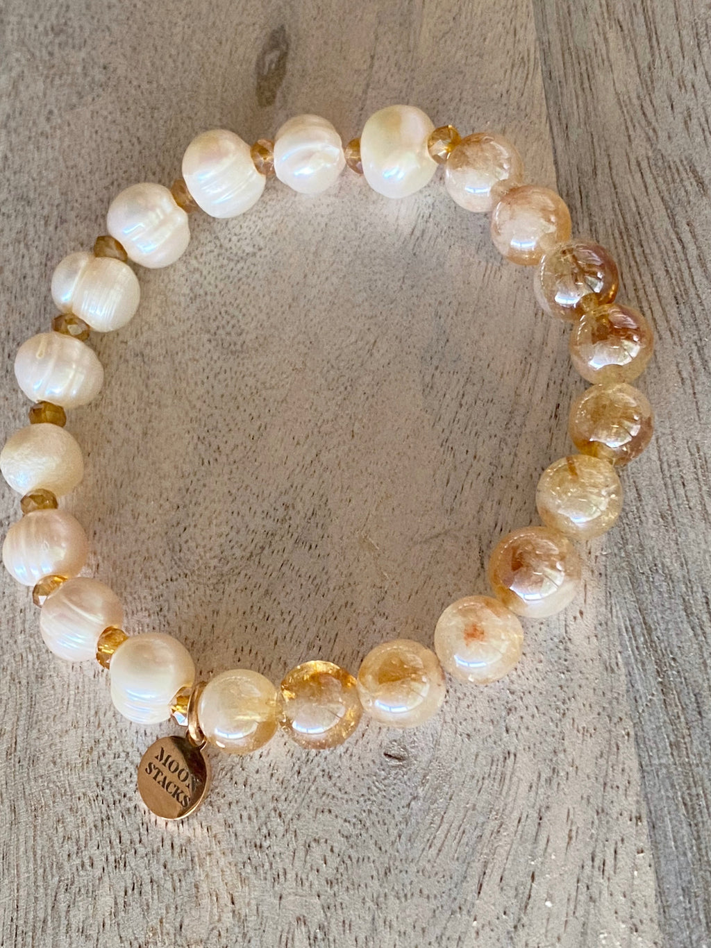 Bliss Citrine & Pearls Single Bracelet