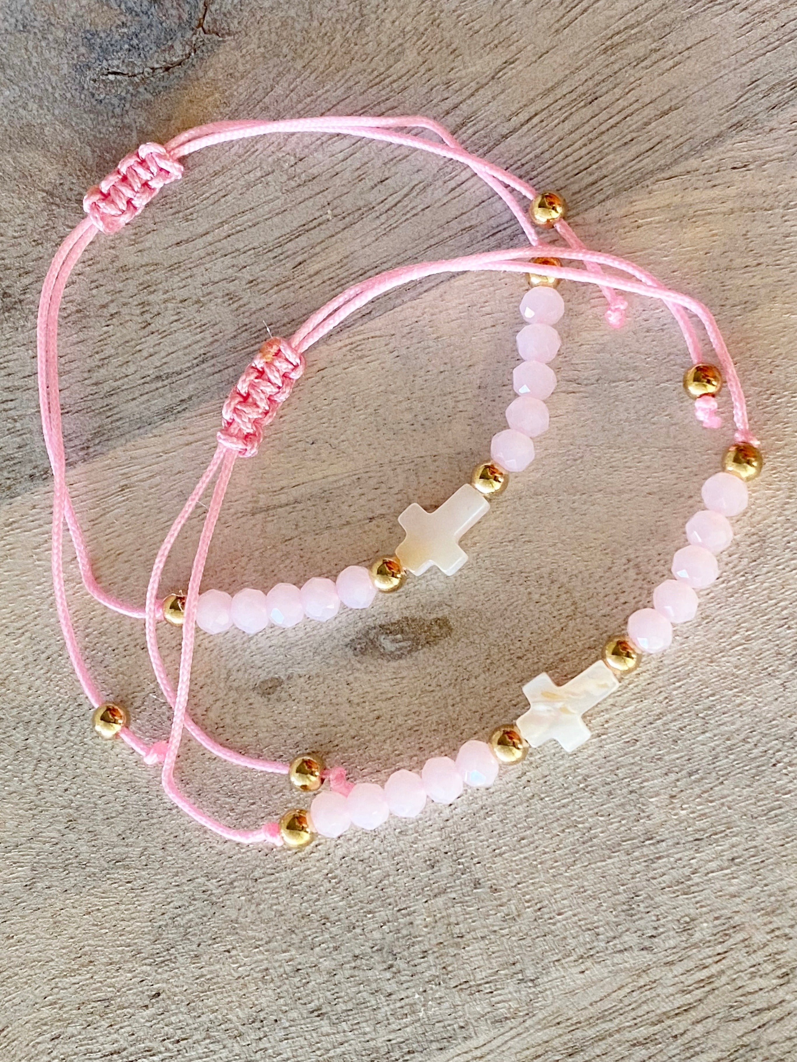 Cross String Bracelet (Pink)