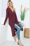 Free Falling Long Cardigan Wine