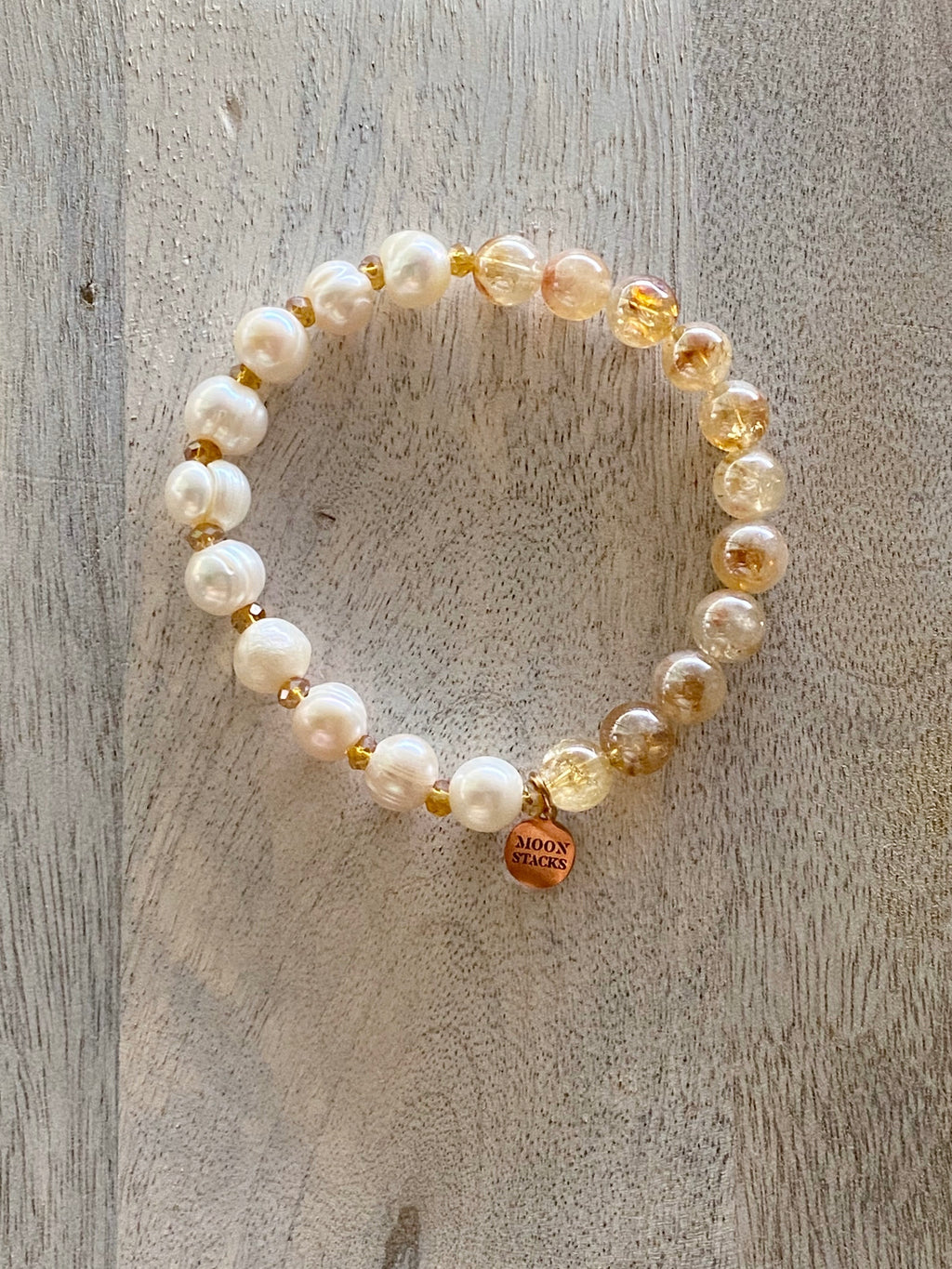 Bliss Citrine & Pearls Single Bracelet