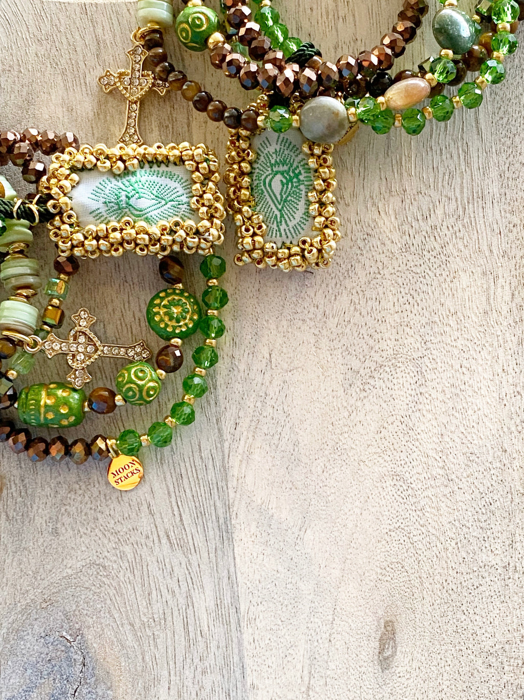 Sacred Heart Escapulario Bracelet Stack