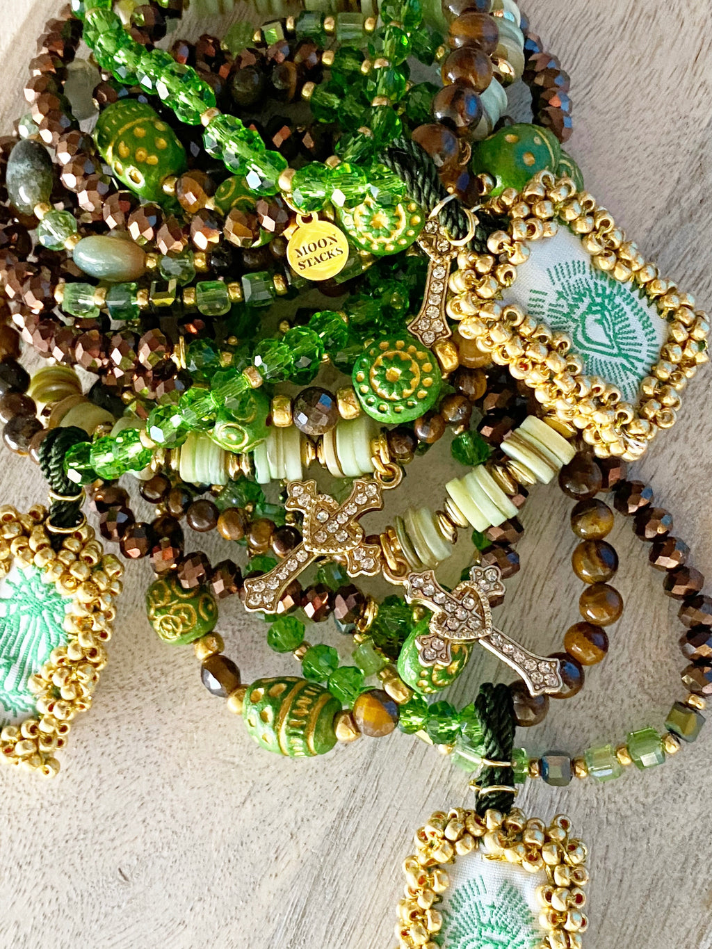 Sacred Heart Escapulario Bracelet Stack