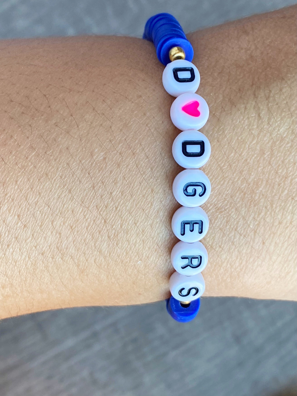 Dodgers Inspired Beaded Bracelet