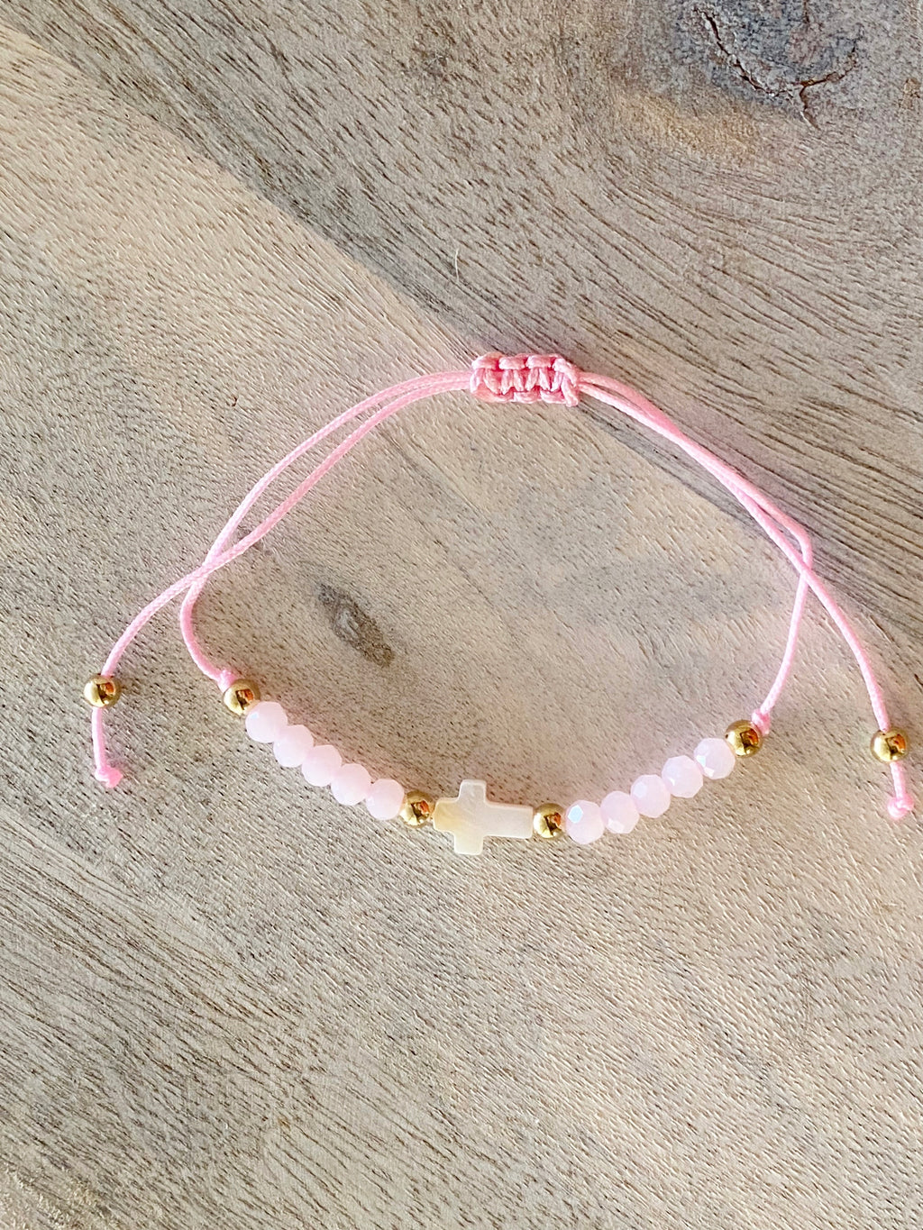 Cross String Bracelet (Pink)
