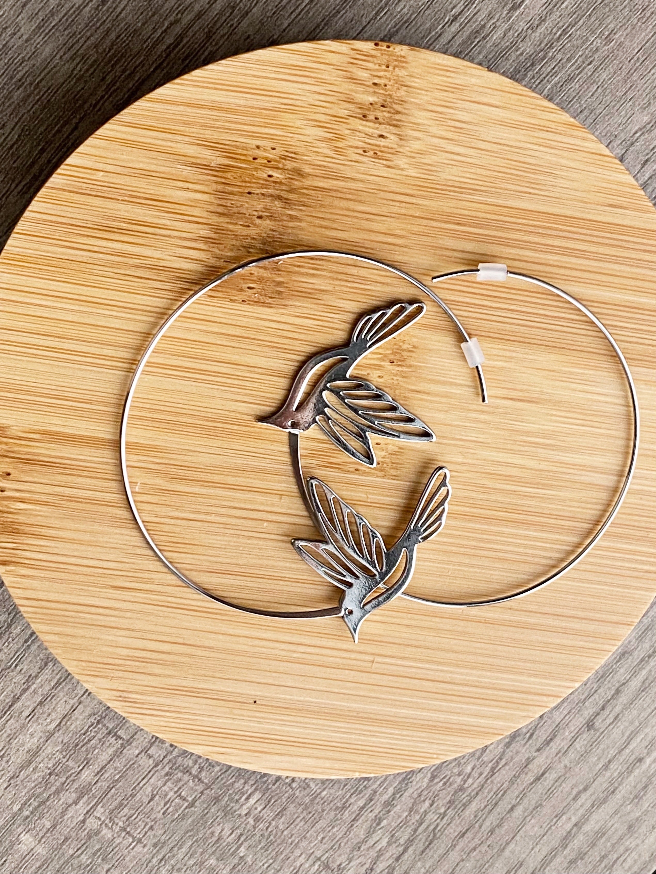 Hummingbird Hoop Earrings