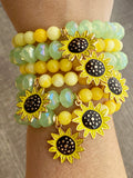 Sunflower Fields Single Beaded Bracelet