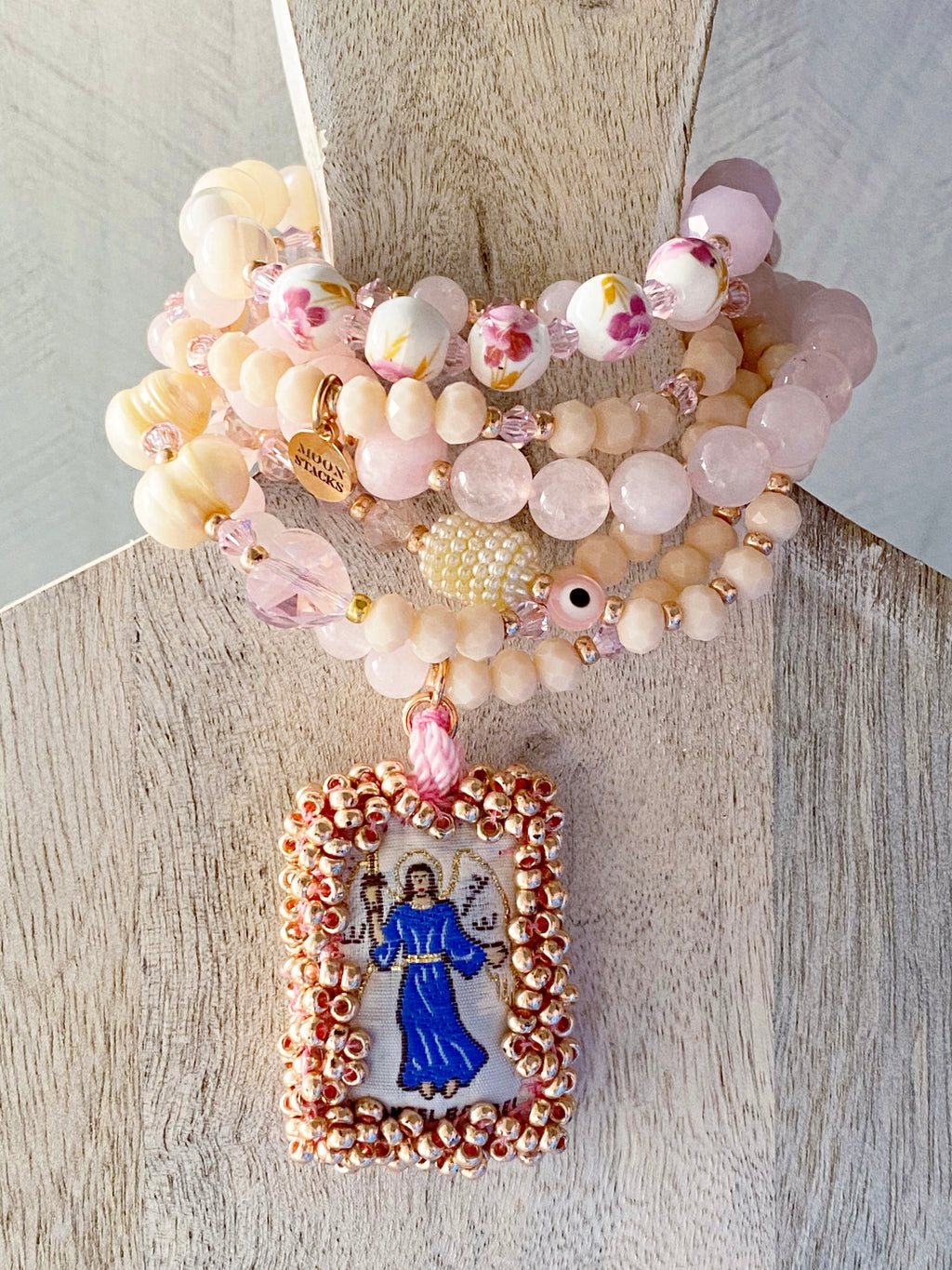 Archangel Raphael Escapulario Bracelet Stack