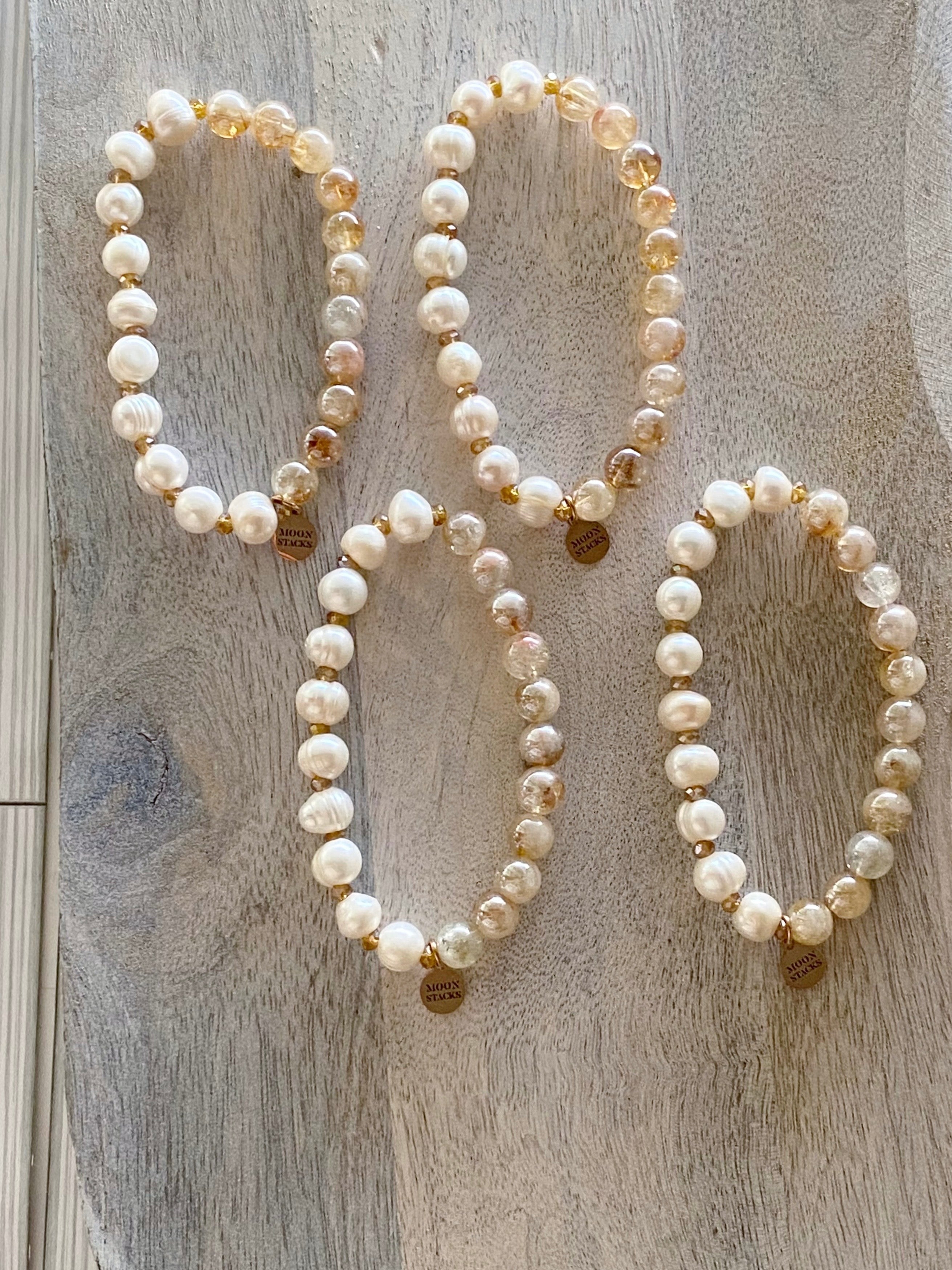 Bliss Citrine & Pearls Single Bracelet