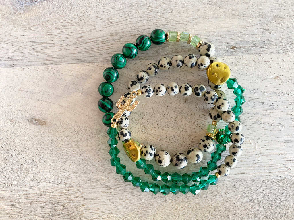 Desert Gem Beaded Bracelet Stack