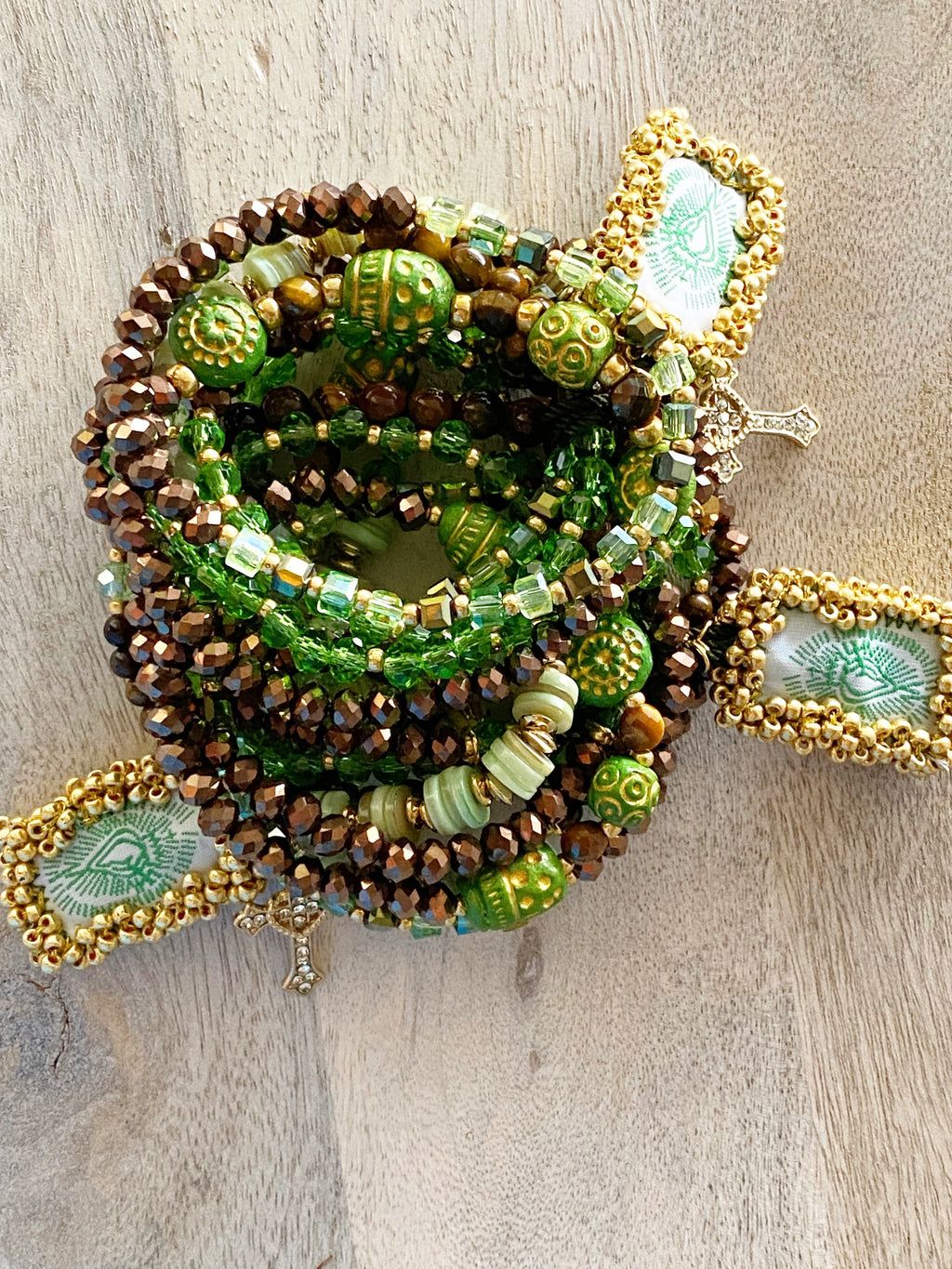 Sacred Heart Escapulario Bracelet Stack