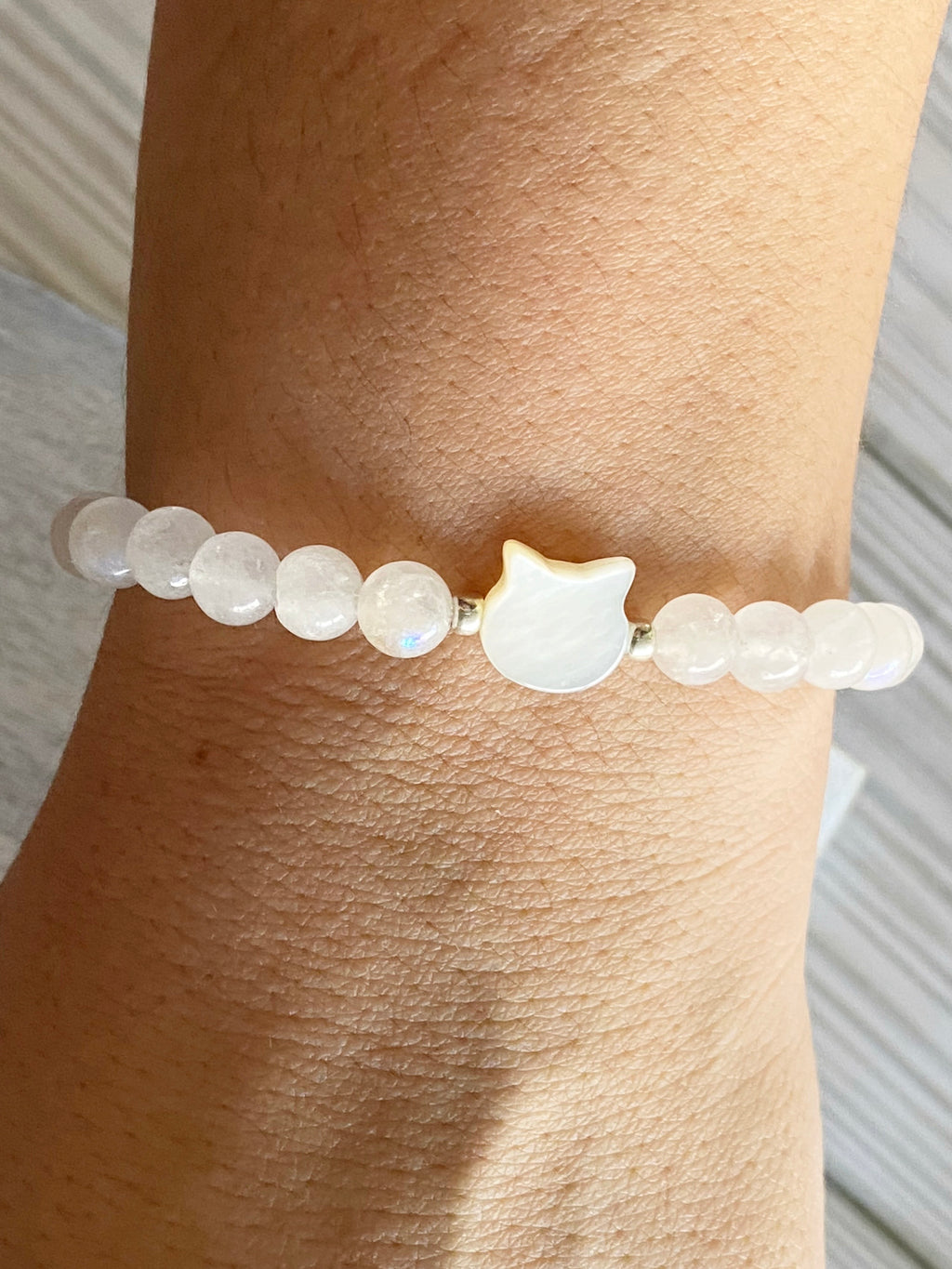 Meredith White Beaded Bracelet