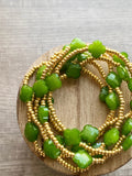 Green Clover Dainty Bead Bracelet