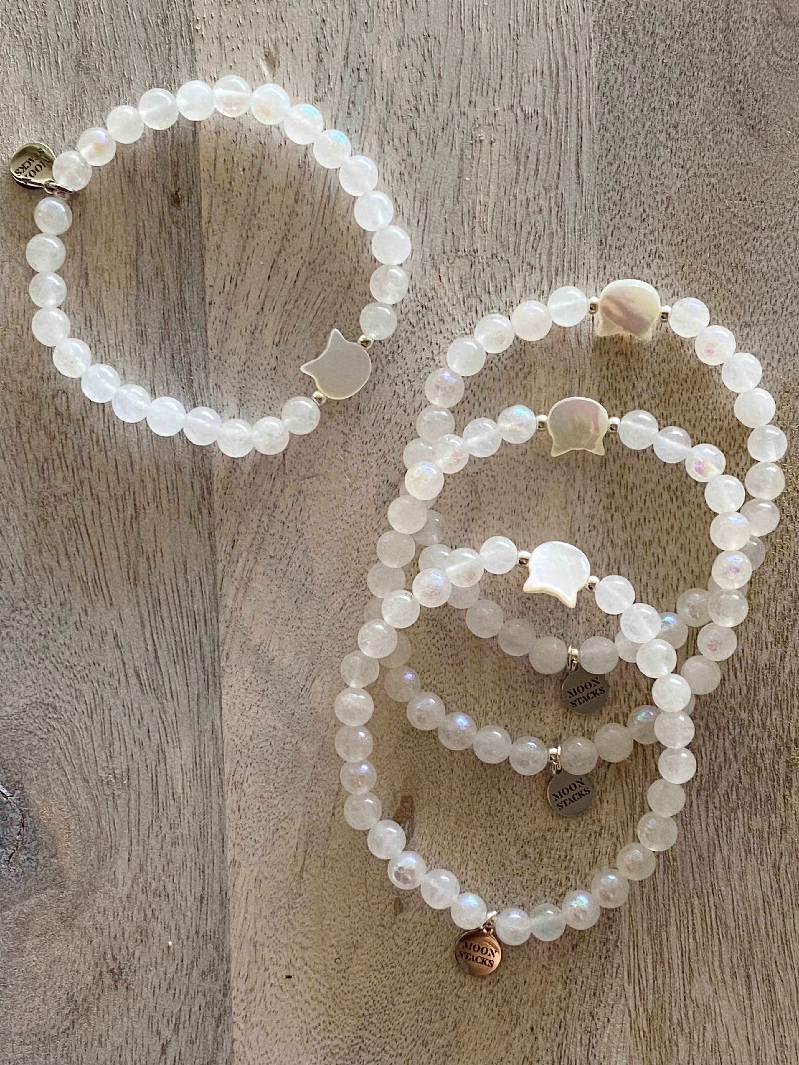 Meredith White Beaded Bracelet