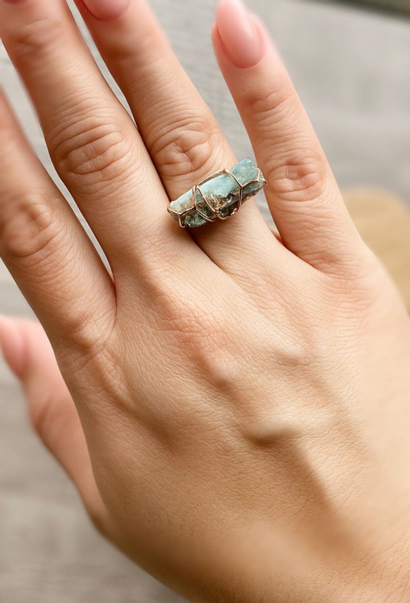 Blue Apatite Ring