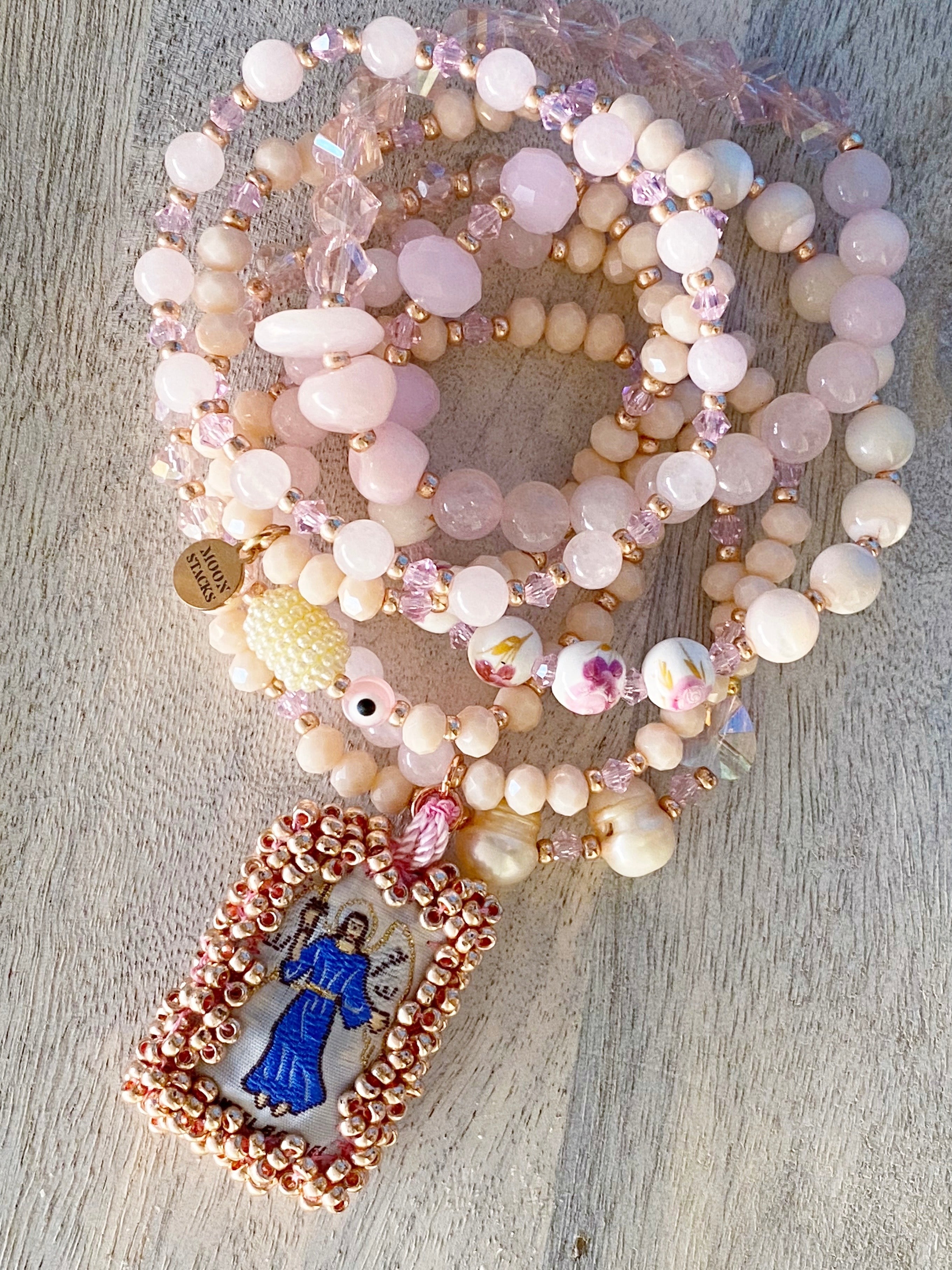 Archangel Raphael Escapulario Bracelet Stack